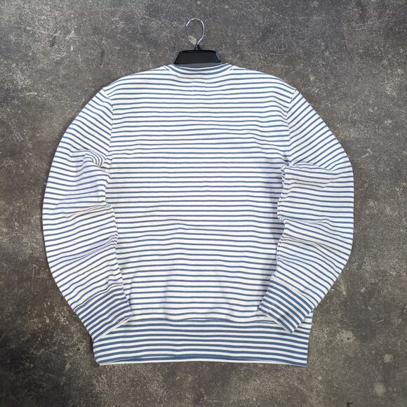 Gap Crewneck Sweater Womens L Sweatshirt White Striped Oversized Y2K Preppy - Picture 3 of 8
